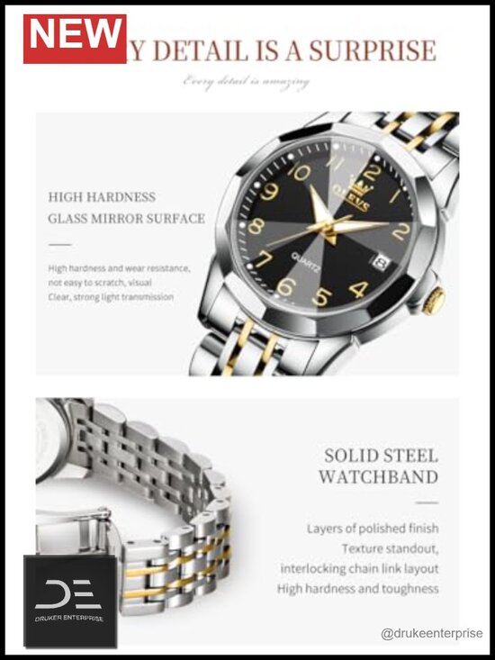 Quartz Stainless Steel Dress Watch with Luminous Day Date main image 5